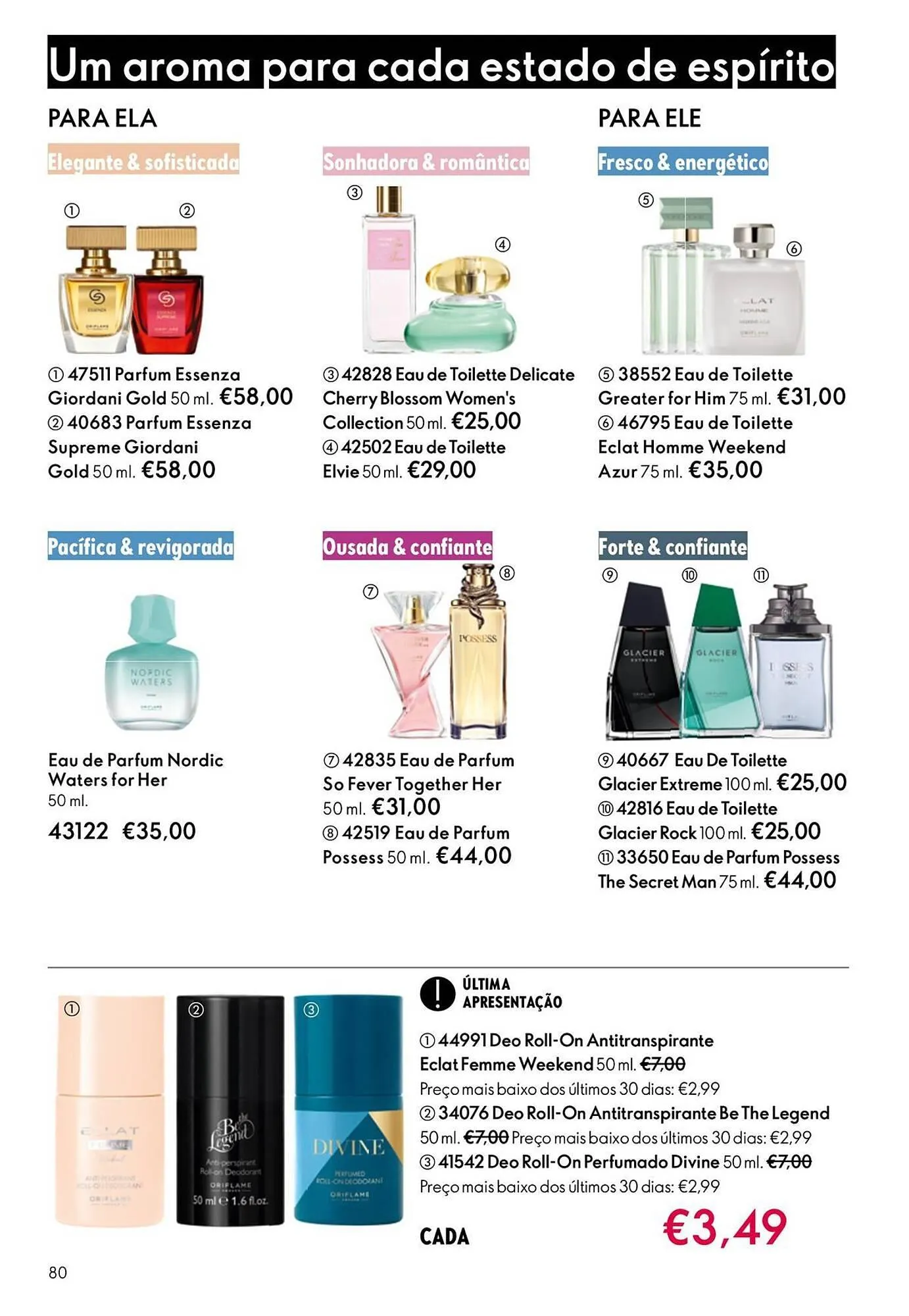 Folheto Catálogo Oriflame de 1 de outubro até 21 de outubro 2025 - Pagina 80