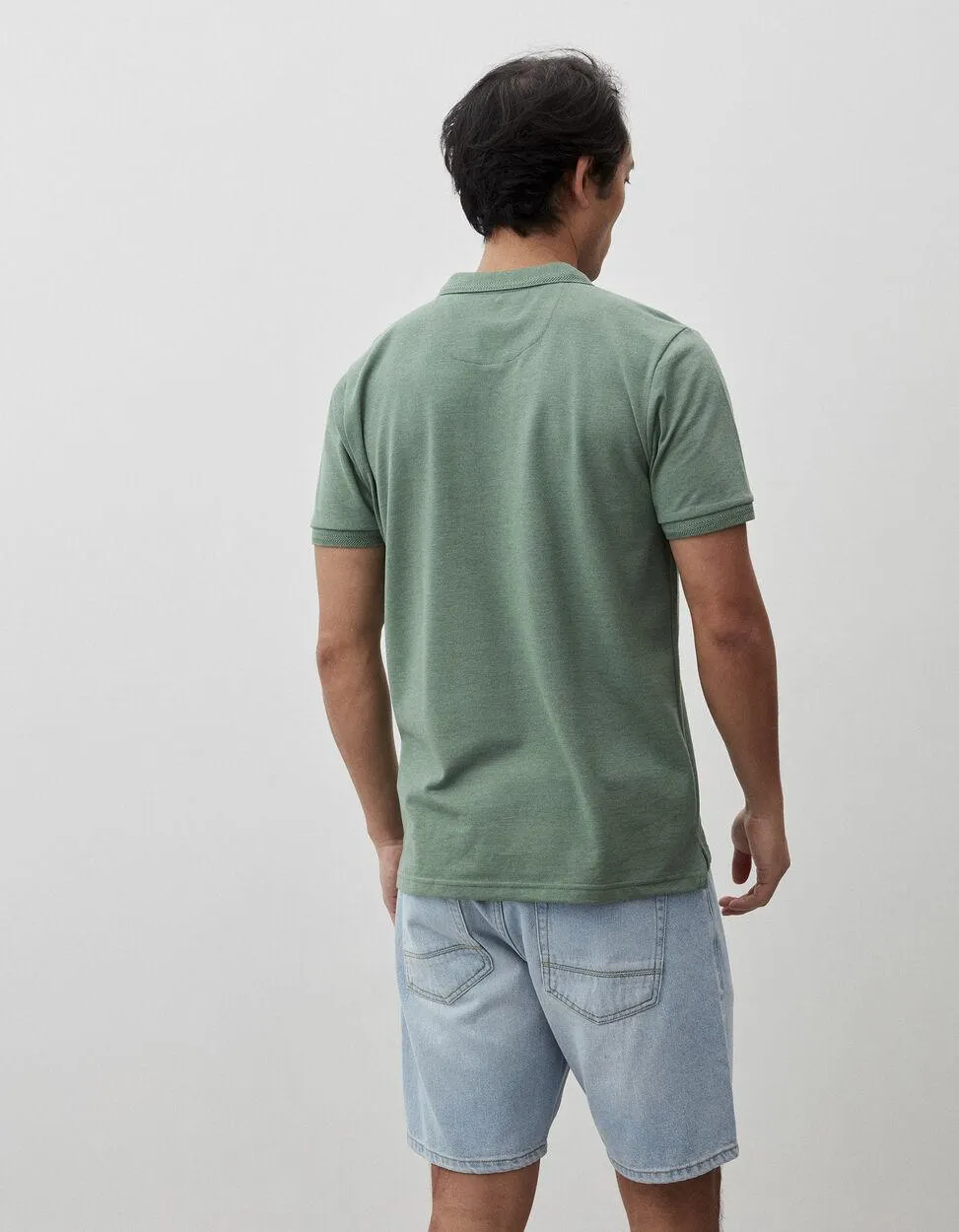Polo Piquet Slub, Homem, Verde
