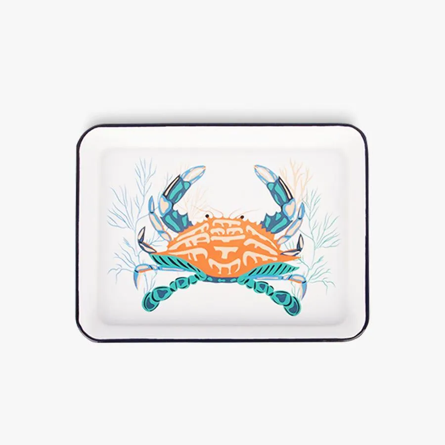 Travessa pequena caranguejo esmalte 28,5x22cm UNDER THE SEA