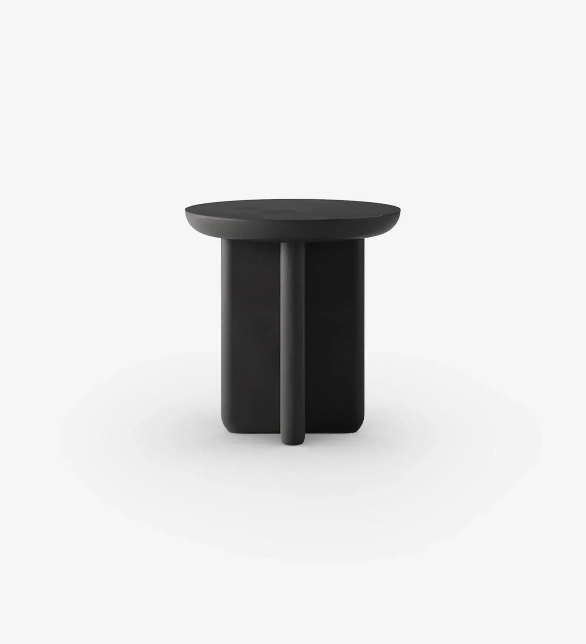 Mesa de apoio redonda em lacado negro