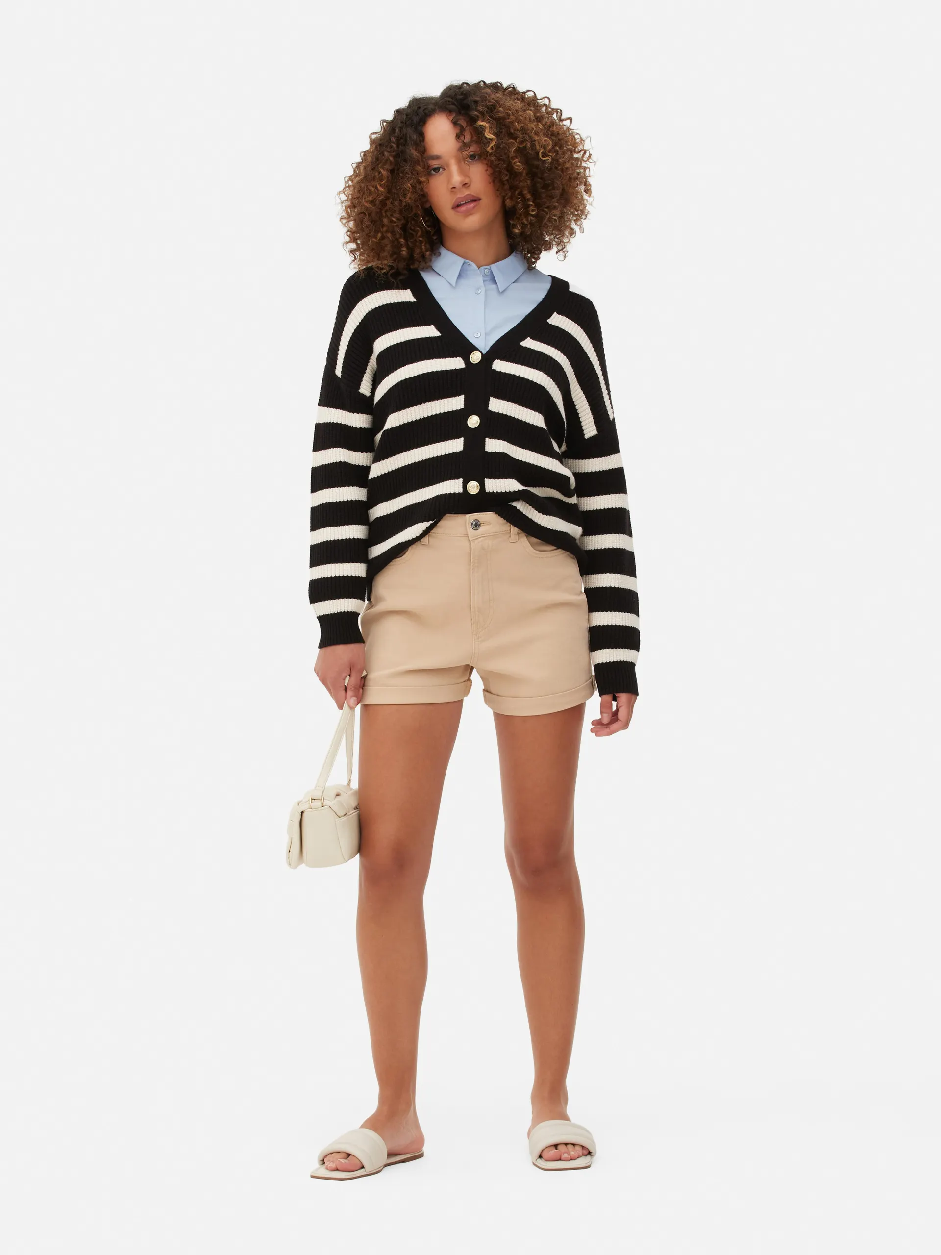 Cardigan in maglia a righe Boyfriend