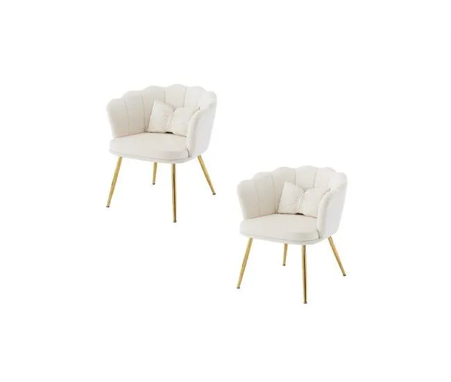 Conjunto de 2 candeirâoes de veludo,branco