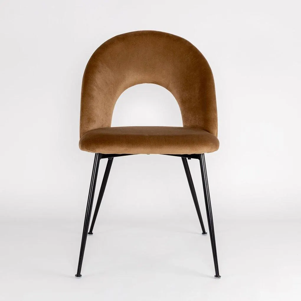 Cadeira RAVEN em veludo bege