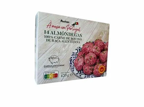 almôndegas dop auchan à mesa em portugal bovino alentejano 420g