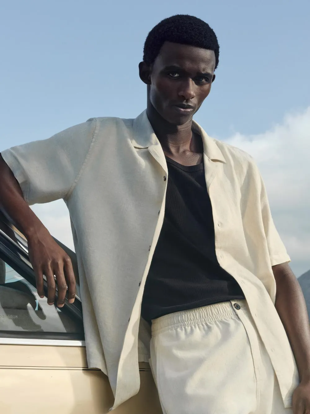 T-shirt linho manga curta coordenada