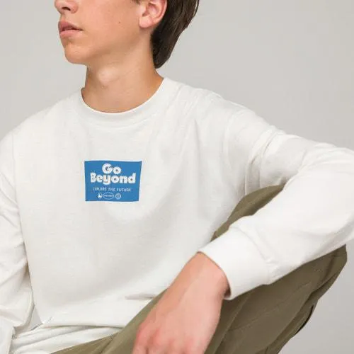 Camisola oversize de mangas compridas, motivo atrás