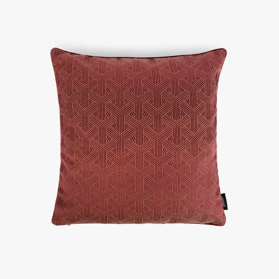 Capa de almofada geométrico vermelho 40x40 cm BILBAU