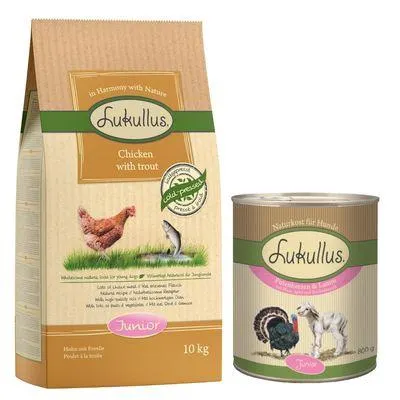 Lukullus ração e comida húmida para cachorros a preço especial!