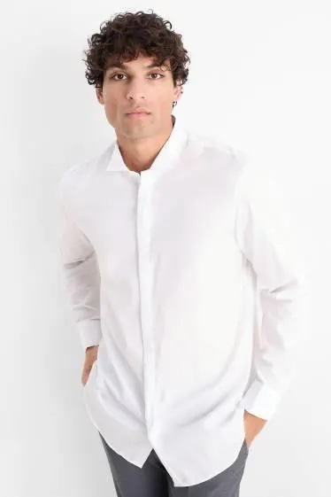 Tuxedo shirt - regular fit - wing collar - easy-iron