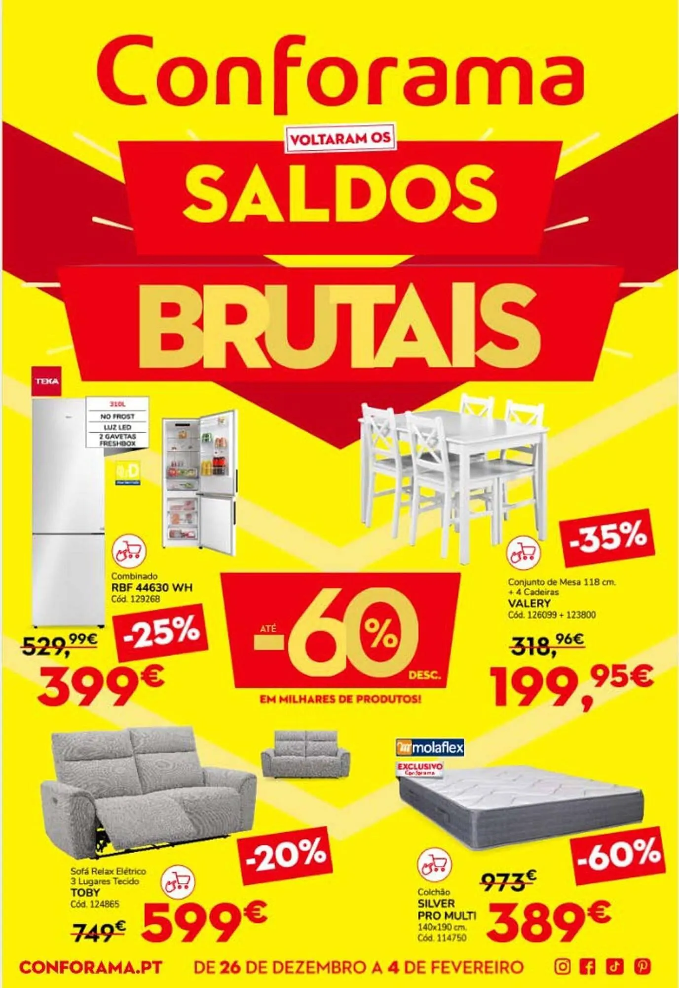 Folheto Folheto Conforama de 29 de dezembro até 4 de fevereiro 2026 - Pagina 1