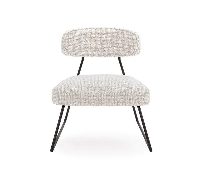 Cadeirão decorativo ELON cor branco e bege