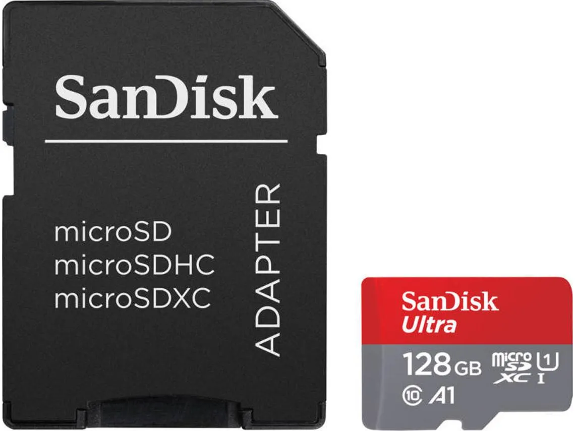 Cartão de Memória SANDISK Ultra (128 GB - 140MB/s) + Adaptador