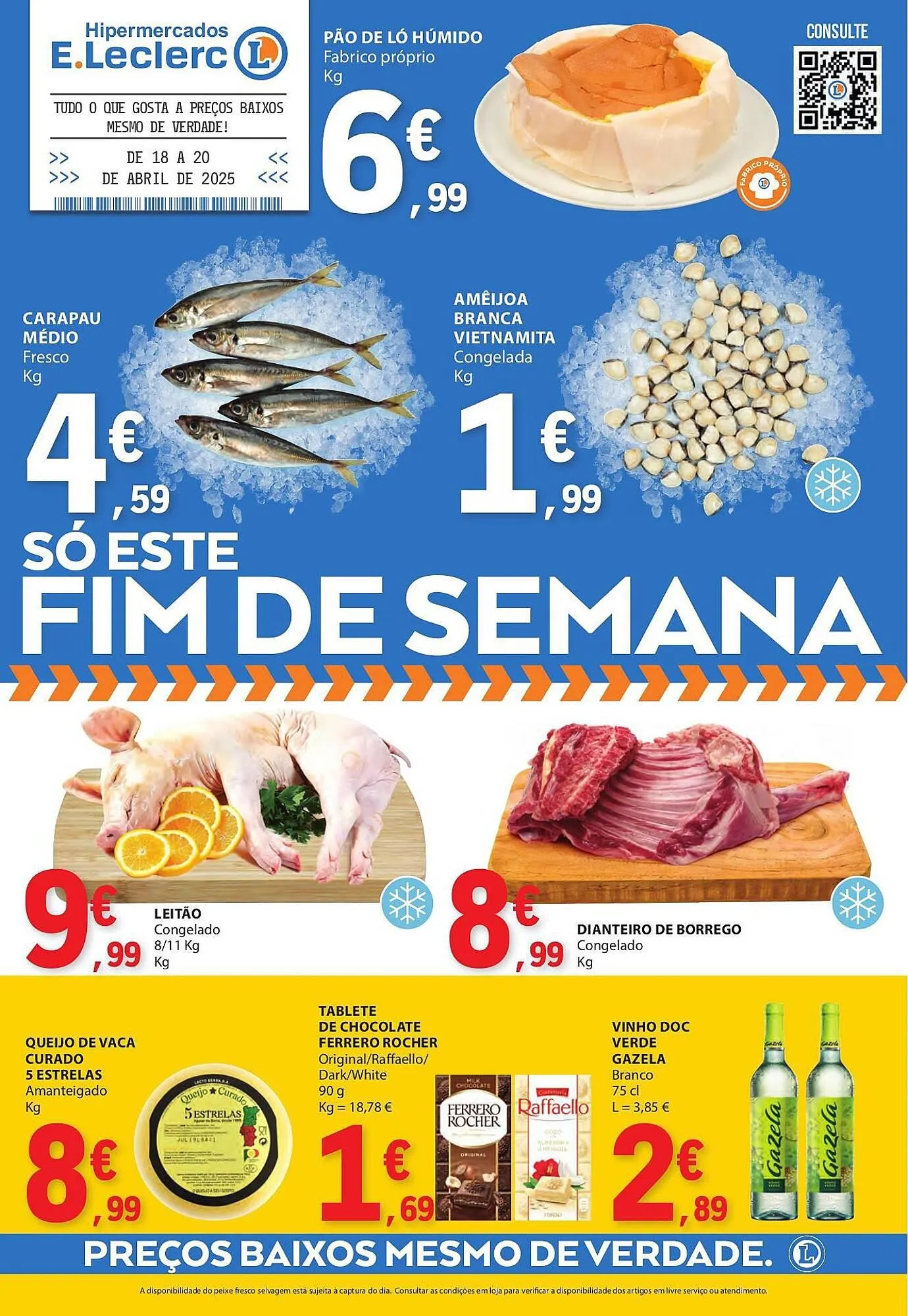 Folheto Folheto E.Leclerc de 18 de abril até 20 de abril 2025 - Pagina 1