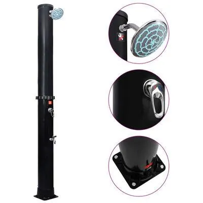 vidaXL Chuveiro solar de exterior c/ cabeça e torneira 40 L