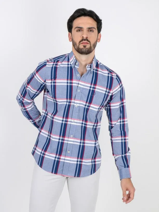 Camisa de algodão padrão xadrez