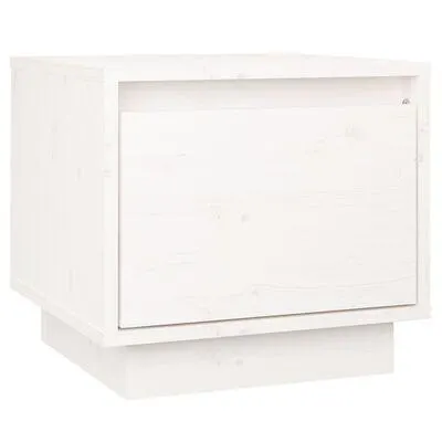 vidaXL Mesa de cabeceira 35x34x32 cm madeira de pinho maciça branco