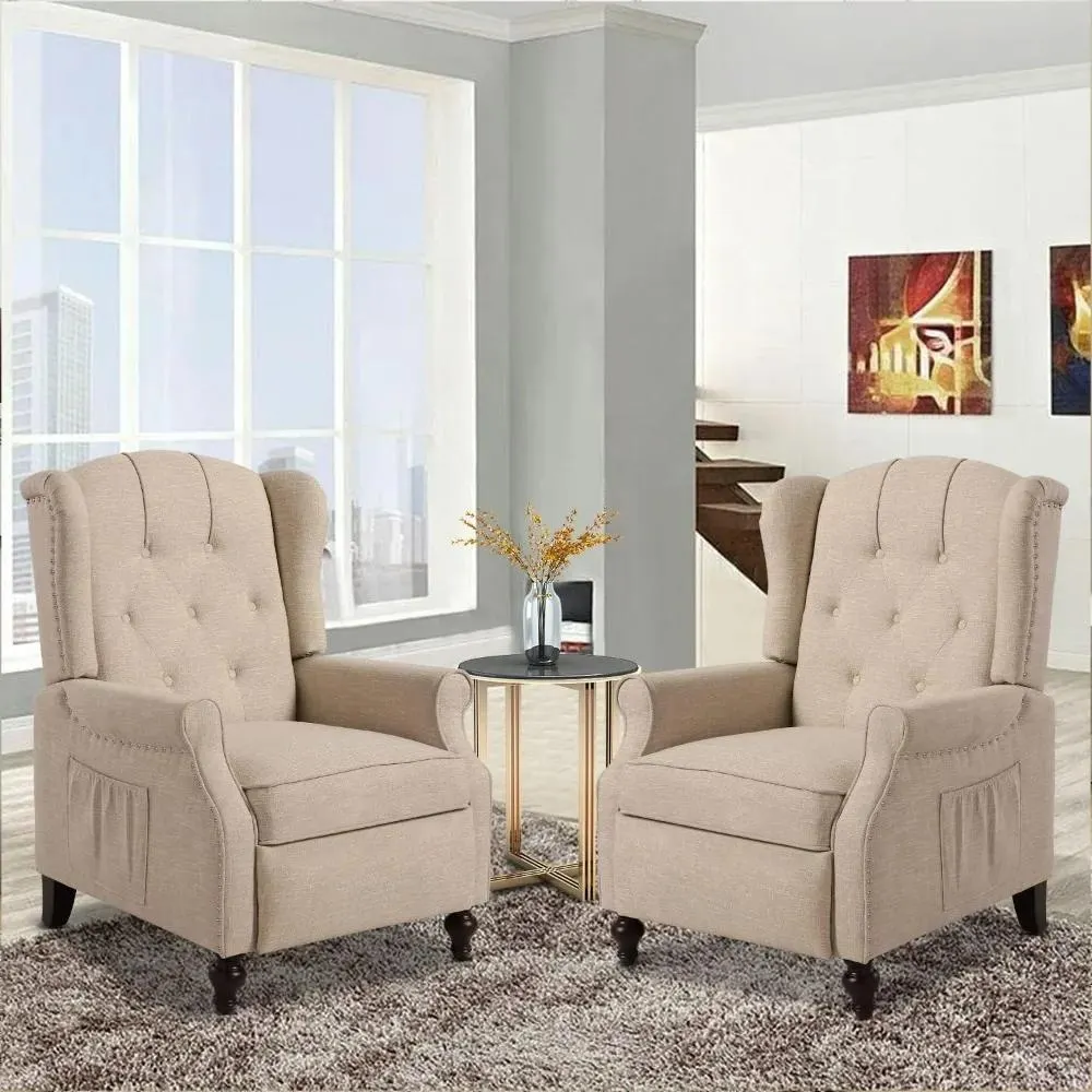 with Massage and Heat, Tufted Fabric Push Back Recliner Chair for Living Room, with Remote Control,living room chairs