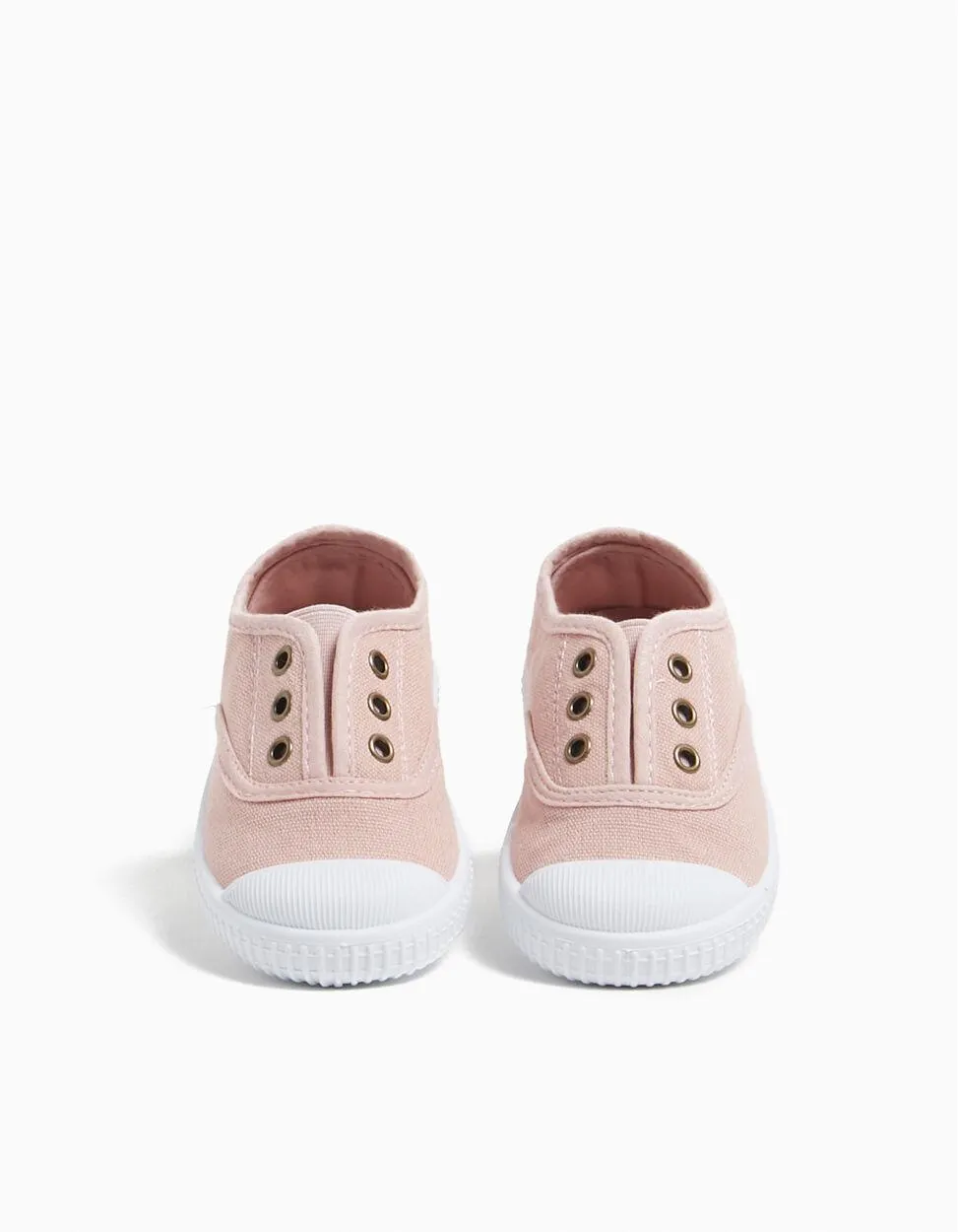 Sapatilhas de Lona sem Cordões, Bebé Menina, Rosa Claro