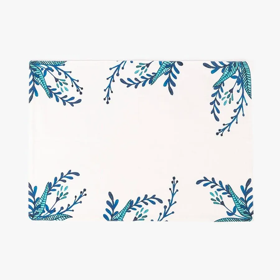 Individual algodão flores azul 35x50cm BLUE BIRD