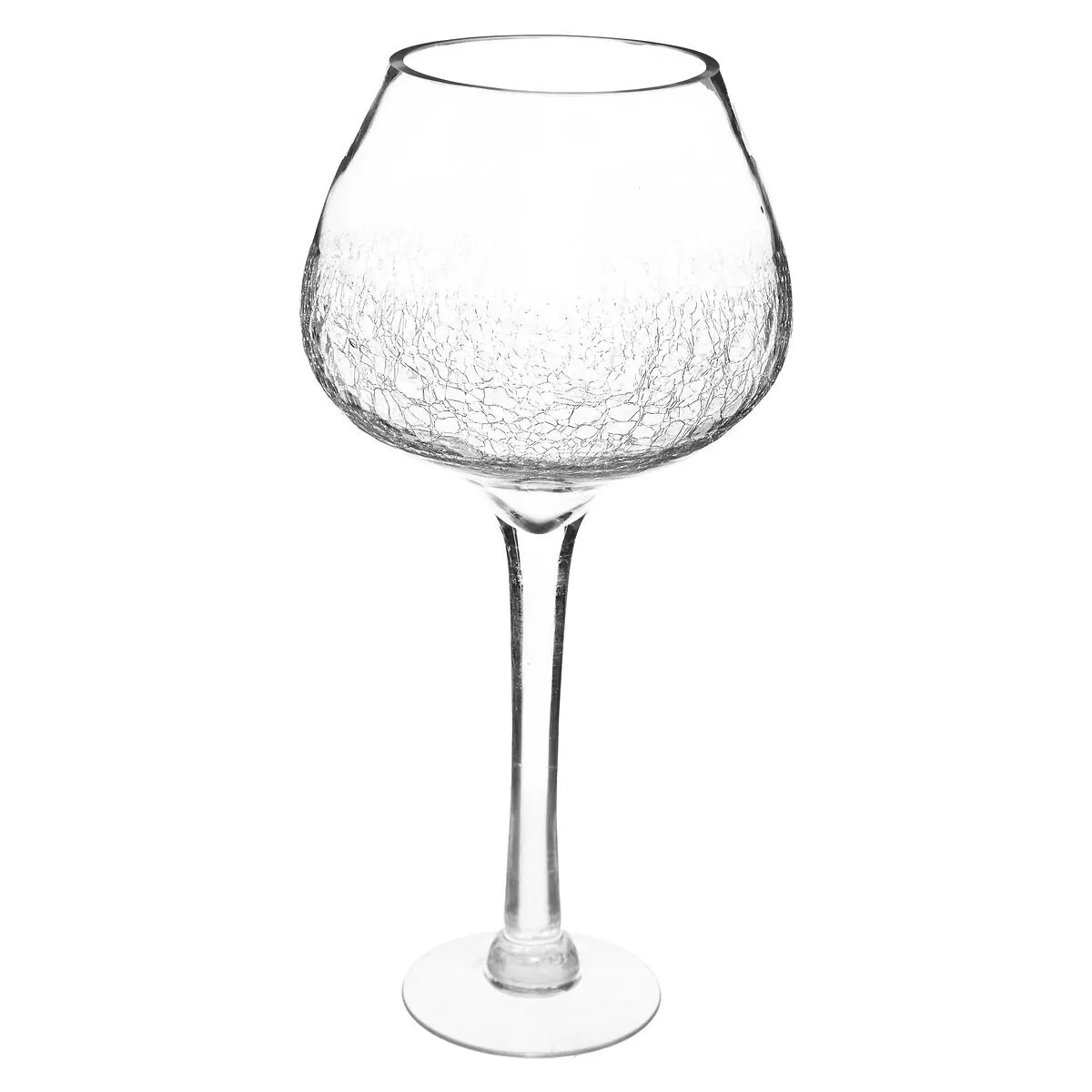 Jarra De Vidro Craquele Forma De Copo Com Pé 50cm
