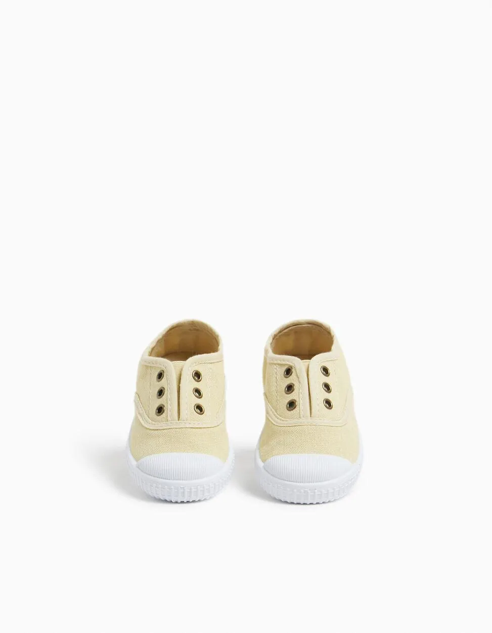 Sapatilhas de Lona sem Cordões, Bebé Menina, Amarelo Claro