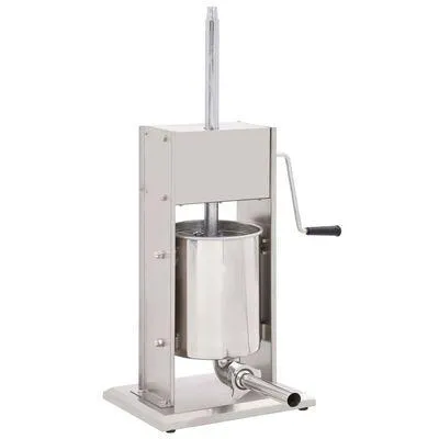 vidaXL Máquina de enchidos manual 10 L aço inoxidável prateado