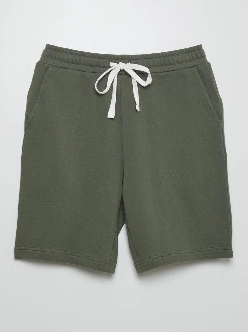 Bermudas em moletão fino - VERDE