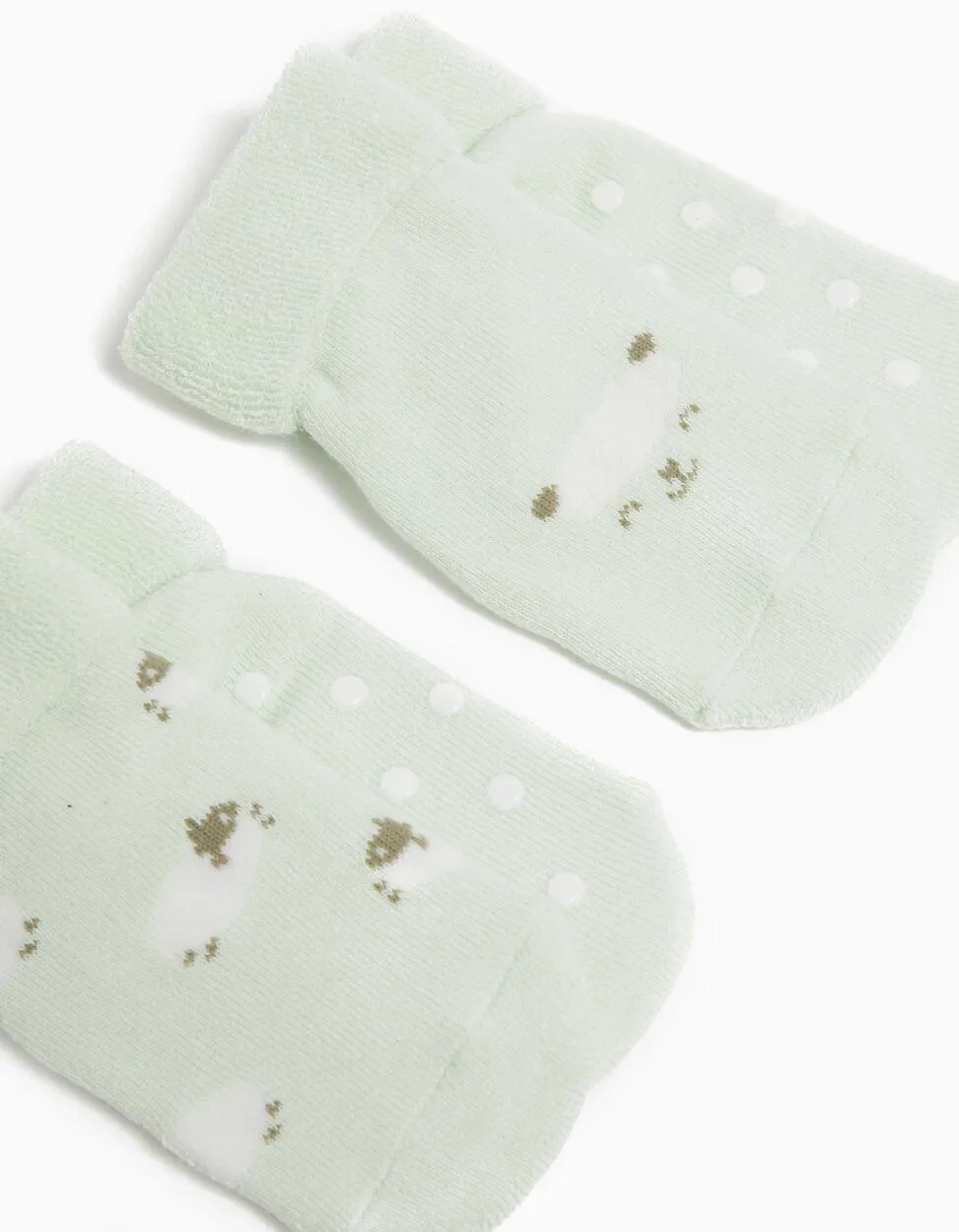 Pack 2 Pares de Meias Antiderrapantes, Bebé Menina, Verde Claro
