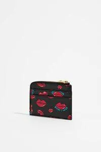 Porta-moedas retangular com Lábios em vermelho