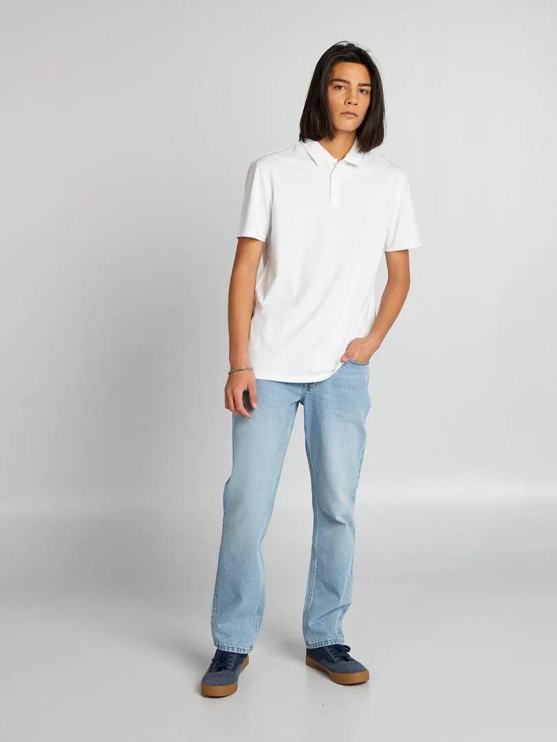 Calças de ganga de corte direito - AZUL