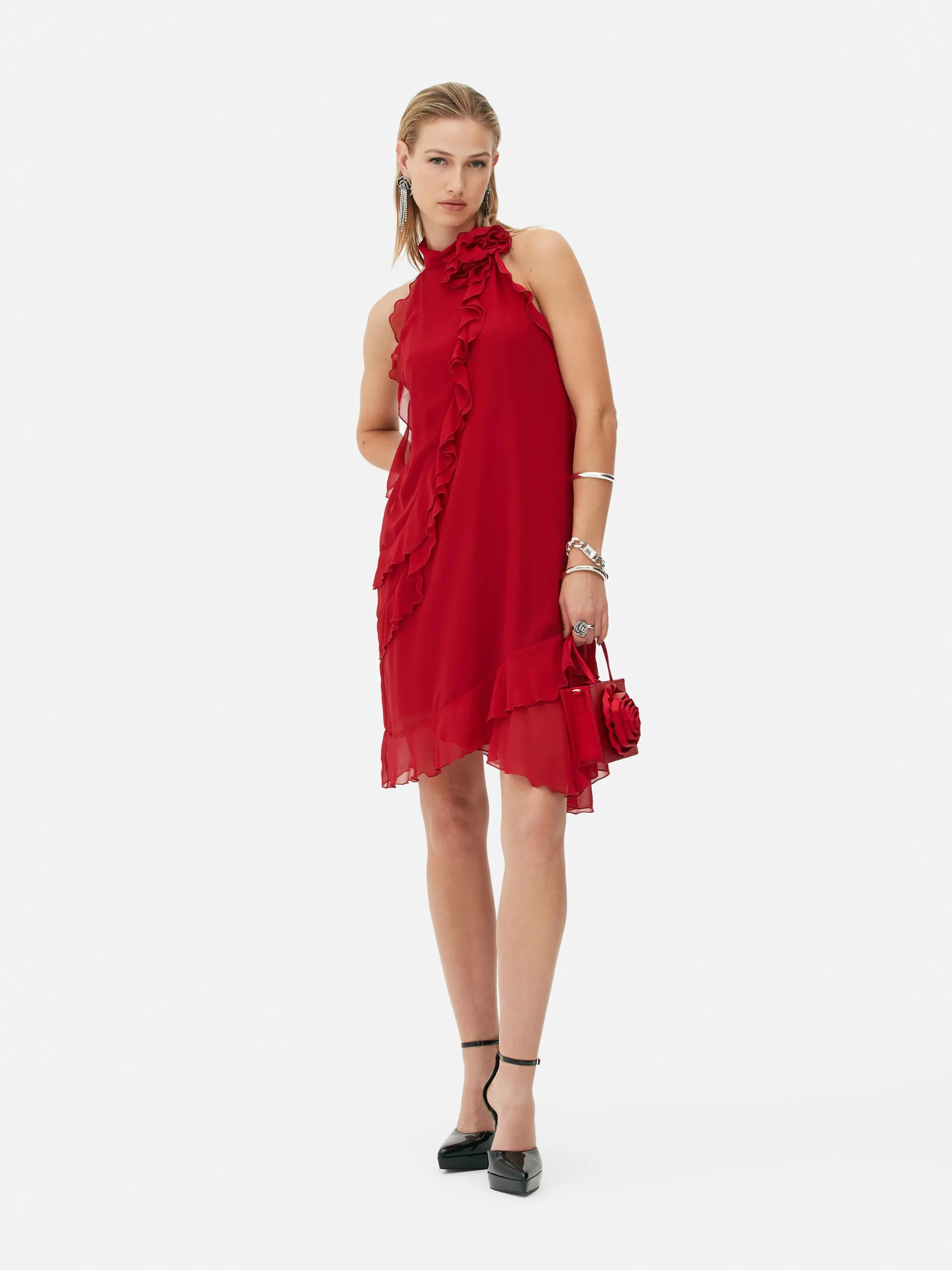 Mini-jurk met ruches Rita Ora