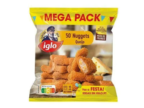 nuggets capitao iglo frango & queijo 50un 1080g