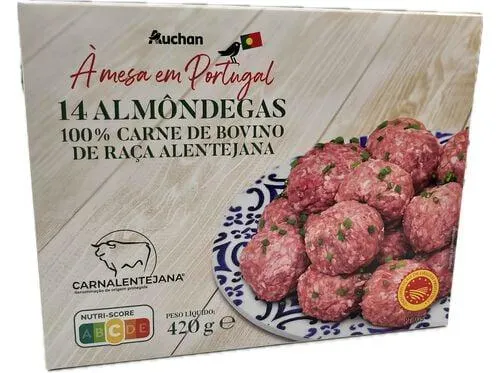 almôndegas dop auchan 100%bovino alentejano 14un 420g