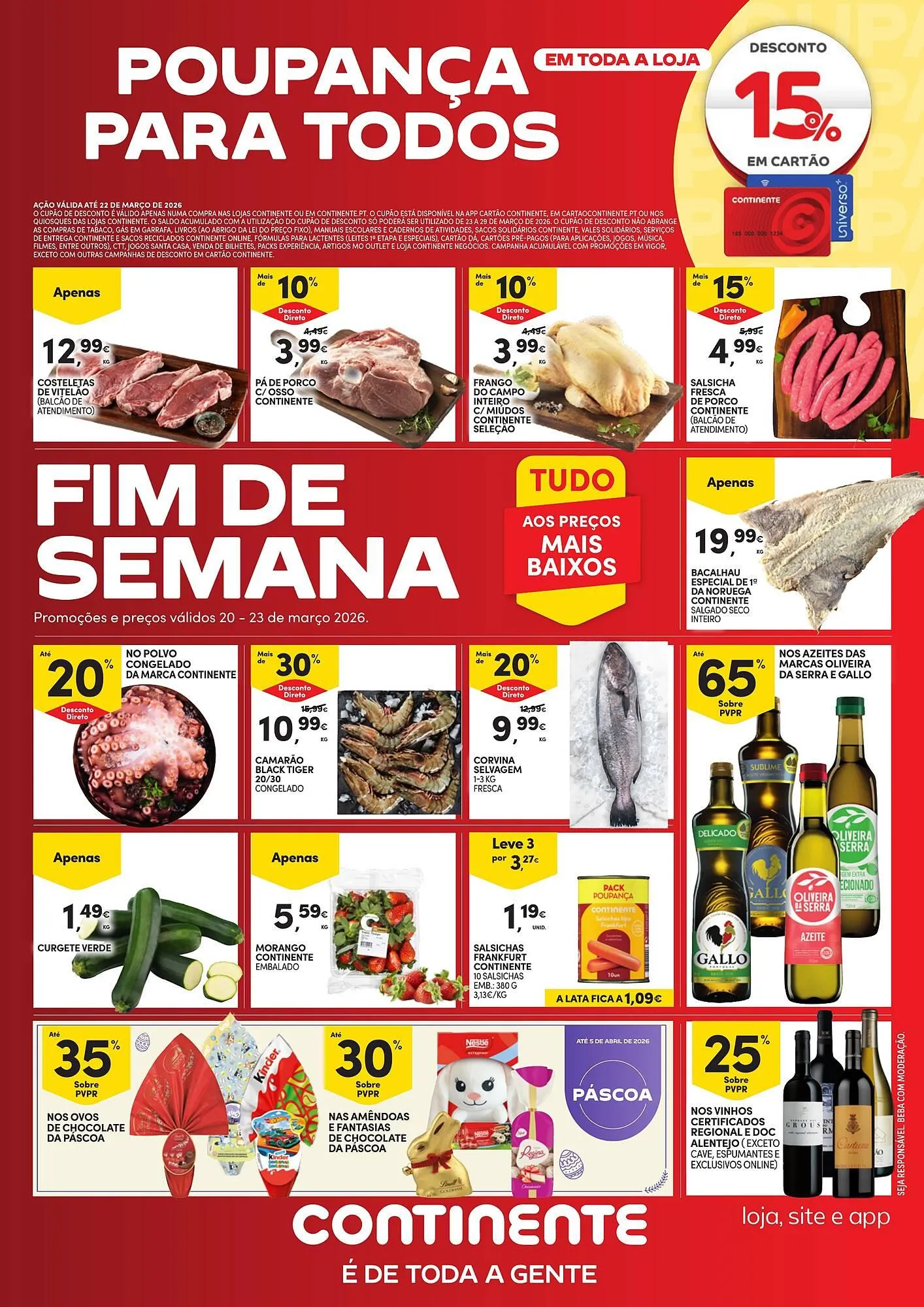 Folheto Folheto Continente de 20 de março até 23 de março 2026 - Pagina 1