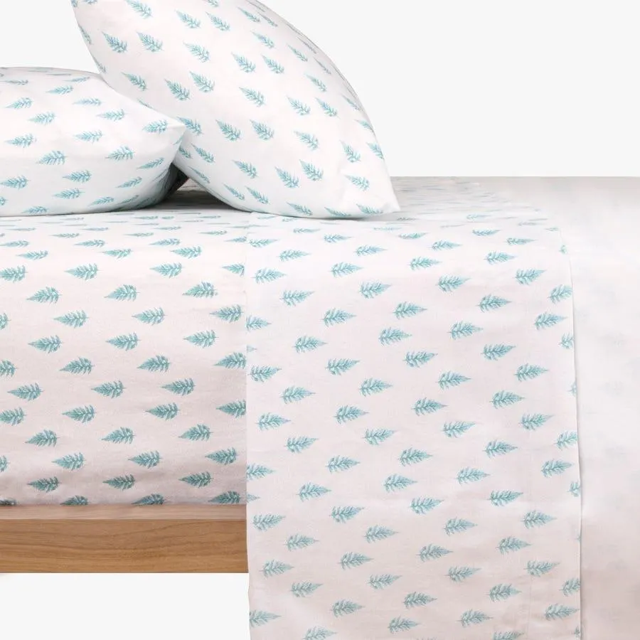 2 lençóis - Cama 160 + 2 fronhas de almofada pinheiro FROST