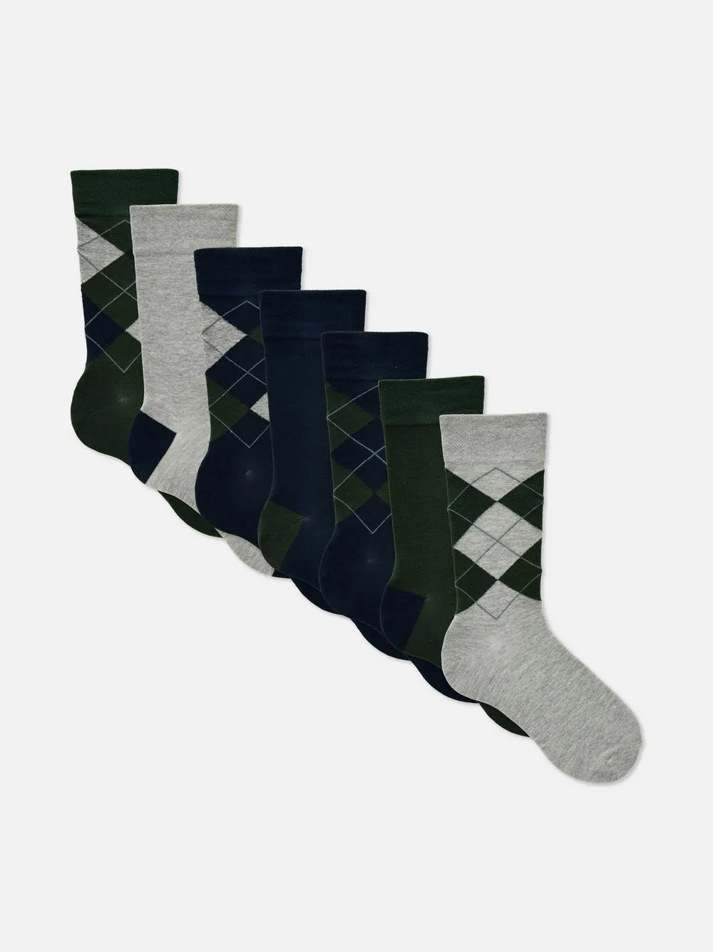 Pack 7 pares soquetes padrão argyle