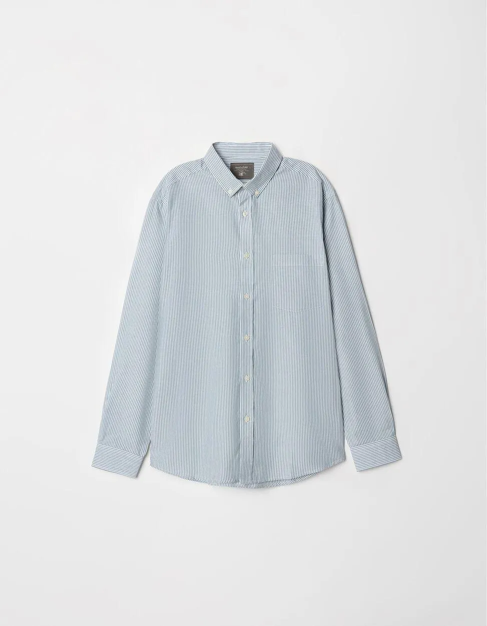 Camisa de Manga Comprida Riscas, Homem, Verde