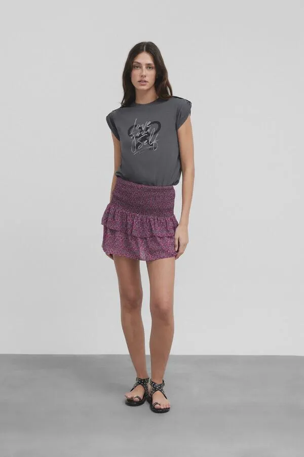 Camiseta woman manga roll out