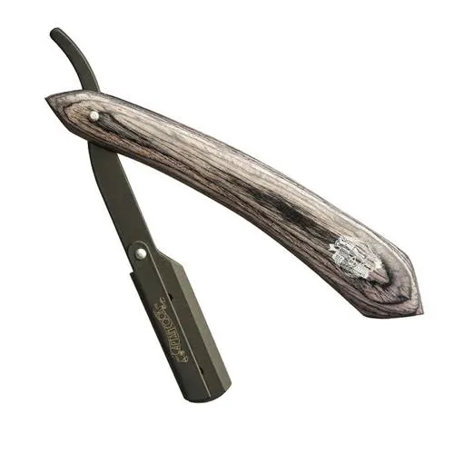 Navalha De Barbear Com Cabo De Madeira