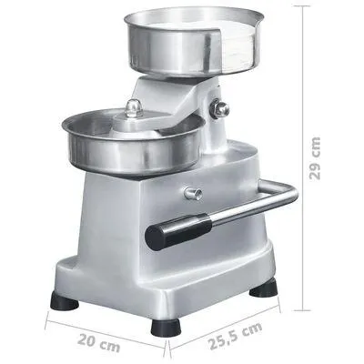 vidaXL Máquina de hambúrgueres alumínio com 500 bases de papel 10 cm