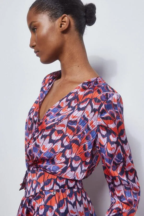 Blusa estampada satinada