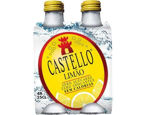 água castello com gás limão 4x0.25l