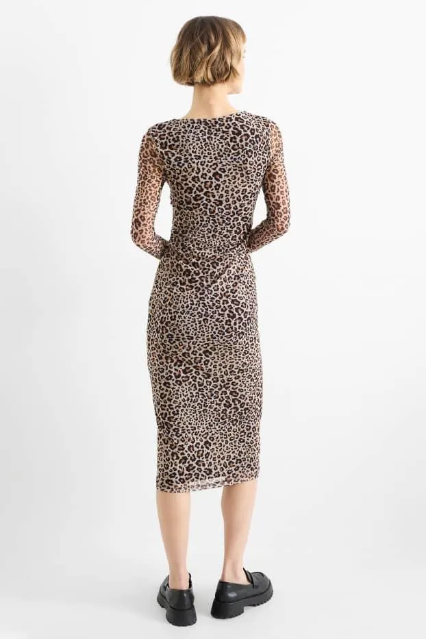 Mesh dress - leopard print