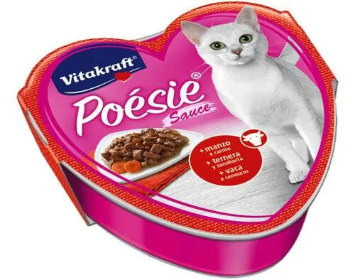 comida húmida para gato vitakraft poesie vaca e cenoura 85g