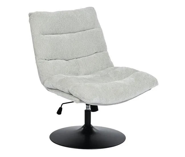 Poltrona Relax Giratória Reclinável Estofada em Tecido Cinza com Altura Ajustável e Base Metálica Redonda, Acolchoamento Macio e Encosto Ergonômico, Estilo Moderno para Sala ou Quarto, Suporta 120 Kg