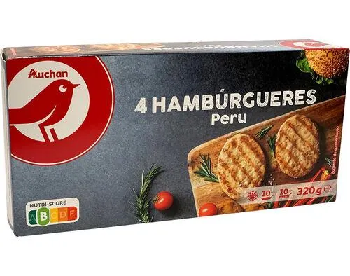 hambúrgueres auchan perú 4un 320g