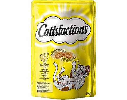 snacks para gato catisfactions com queijo 60g