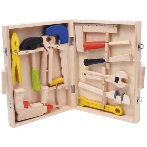 Maleta de ferramentas de madeira