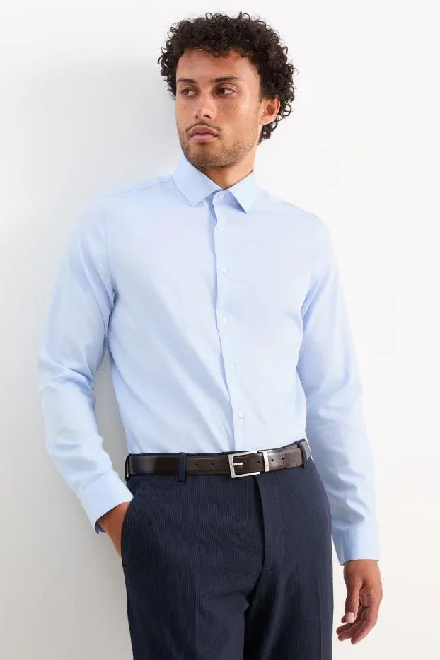 Business shirt - slim fit - cutaway collar - easy-iron