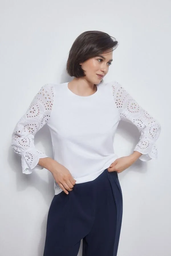 Camiseta lisa manga codo